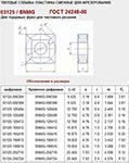 Пластина SNMG - 120408 МС1460(Т40) квадратная dвн=5мм (03125) со стружколомом